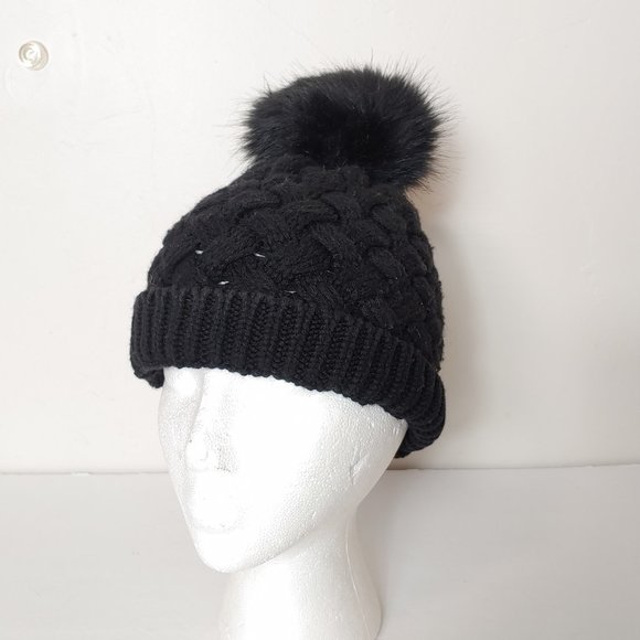 J. Crew Accessories - EUC J Crew Cable Knit Pom Beanie Wool Blend